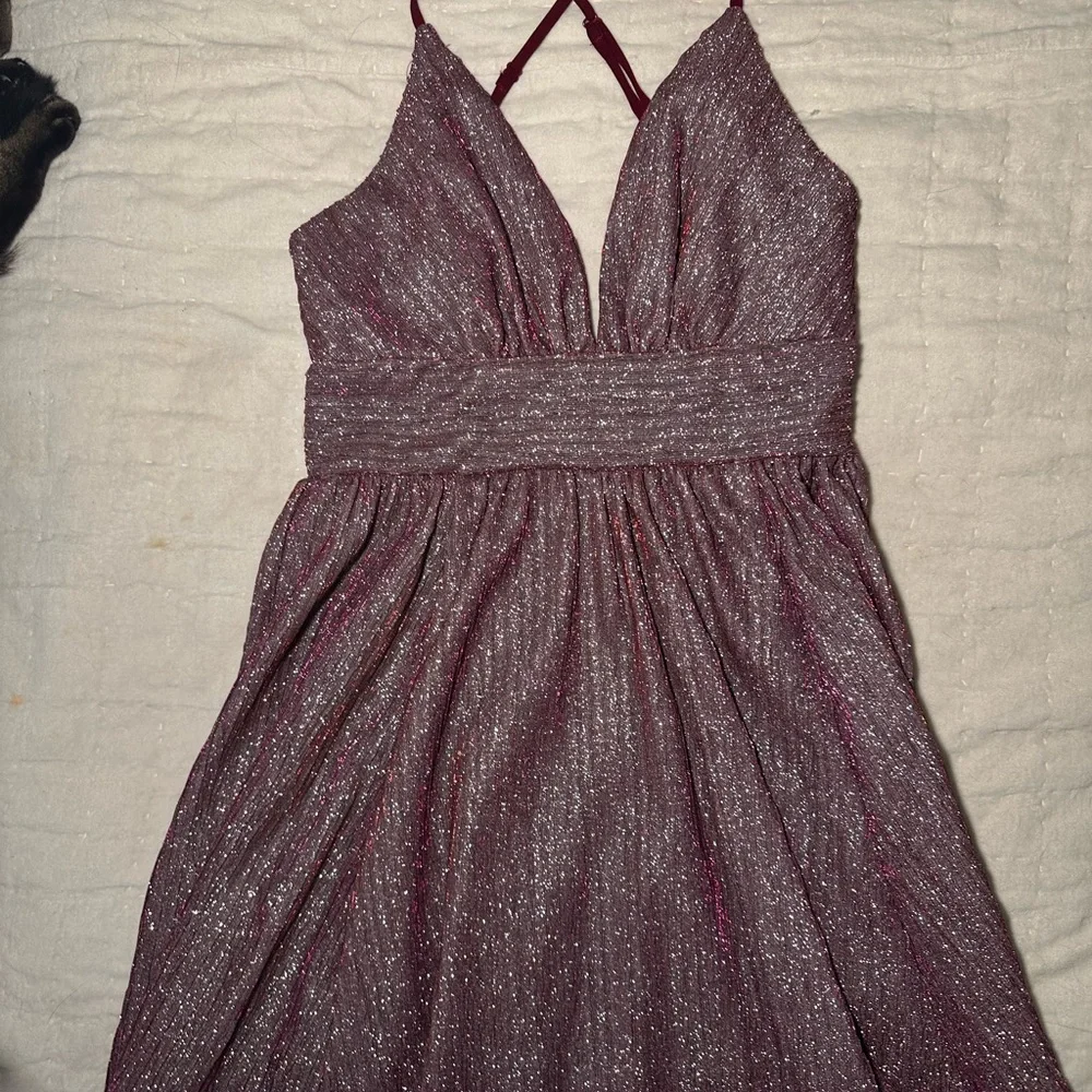 Lulus Stop the Show Glitter Skater Womens Dress Pink Purple - Size Small - Picture 12 of 12